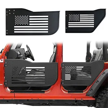 

Bolaxin Front & Rear Half Tube Door for 2007~2018 Jeep Wrangler JK Unlimited 4 Doors USA Flag Logo Tubular Door