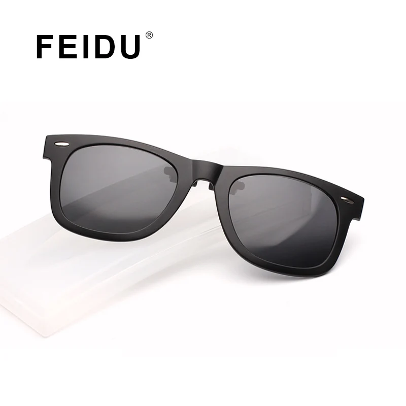 Feidu 2016 new de gafas de sol polarizadas clip de hombres mujeres Marco TR90 Gafas Clip de Gafas de la Marca Para Los Hombres Con caso|clip glasses|glasses for menbrand