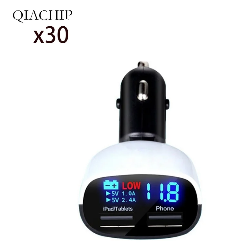 

NEW Dual USB Car Charger 3.4A 2-port usb Phone charger Power Adapter for Smart Phone Led display voltage usb accessory
