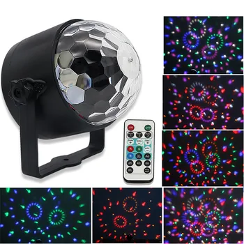 

7 Modes Rotating Color Changing LED Stage lights Disco Ball Light Sound Activated Party Holiday Stage Lamp with Remote