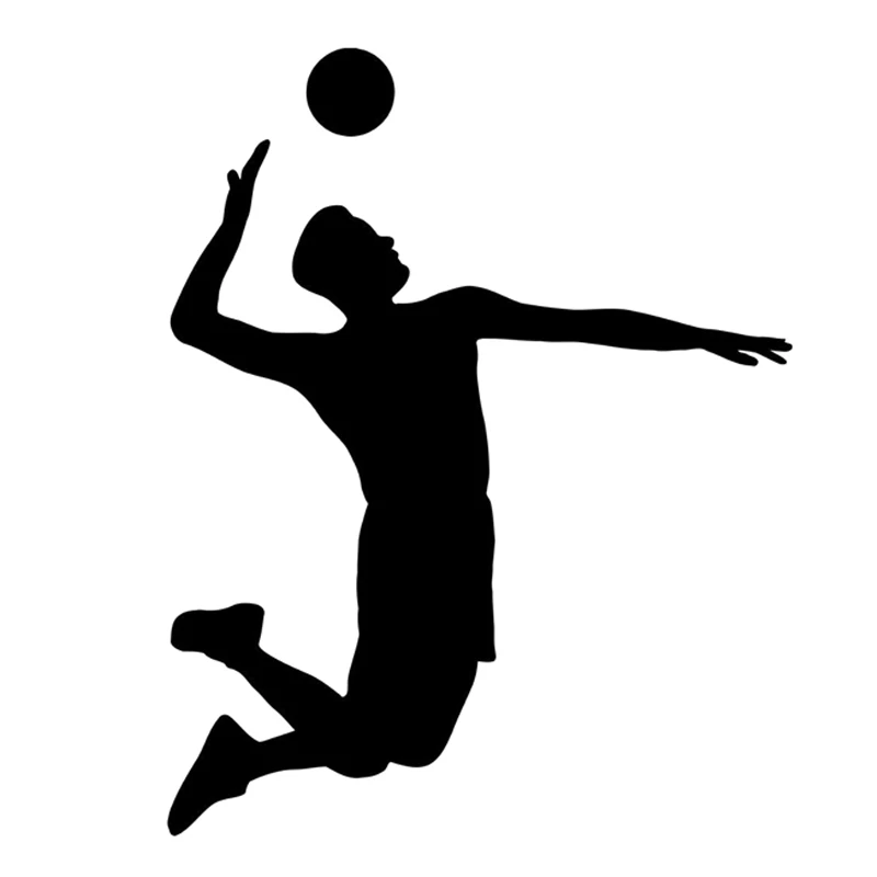 Download 12.5CM*15.8CM Interesting Volleyball Sport Player Extreme Jump Ball Hit Silhouette Decor Vinyl ...