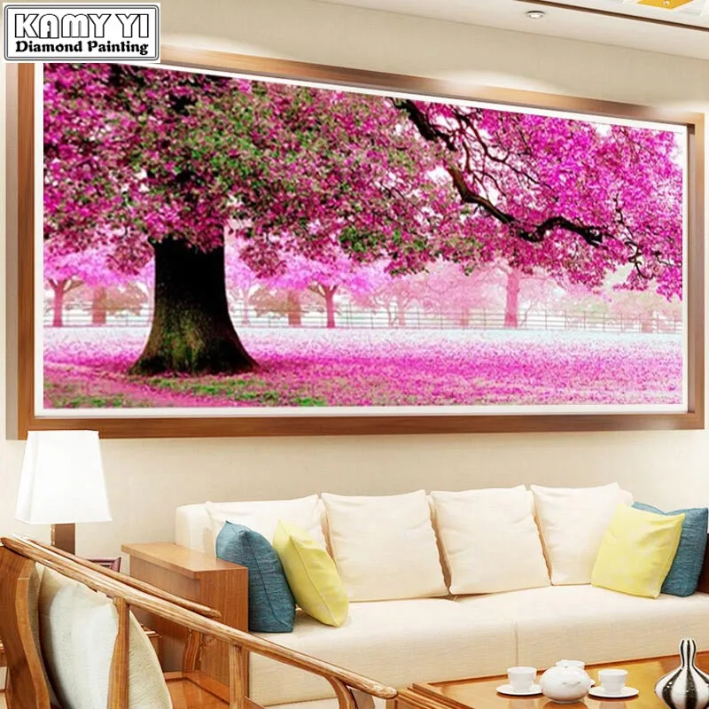 

5D DIY Full Diamond Painting Mosaic Purple Tree Wedding Decoration Cross Stitch Needlework Diamond Embroidery Home Decor XY20