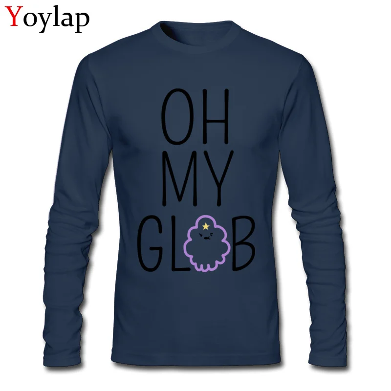 Oh My Glob O-Neck Men T Shirts Summer Casual Tops T Shirt Long Sleeve Latest 100% Cotton Normal Clothing Shirt Top Quality Oh My Glob navy