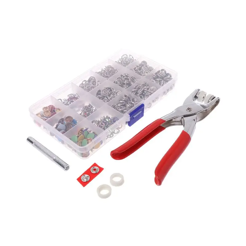 

1Set Colors Button 9.5mm Solid Buckle Eco Snap Fasteners Hollow Hand Pressure Pliers Repairing Tools for Sewing Crafting