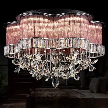 

LED crystal dome light circular modern simple living room lamp warm romantic master bedroom room lamp hanging lamp Postage free