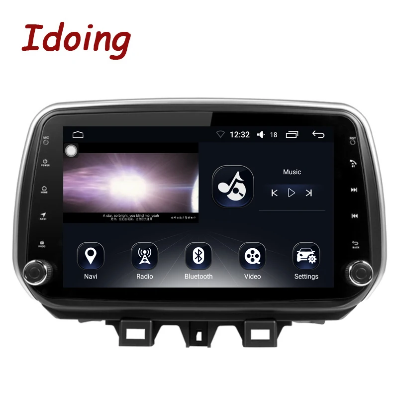 Sale Idoing 10.2"4G+64G 2.5D IPS 8 Core Car Android8.0 Radio Player Fit Hyundai Tucson/ ix35 2018 Built-in GPS Navigation and GLONASS 3