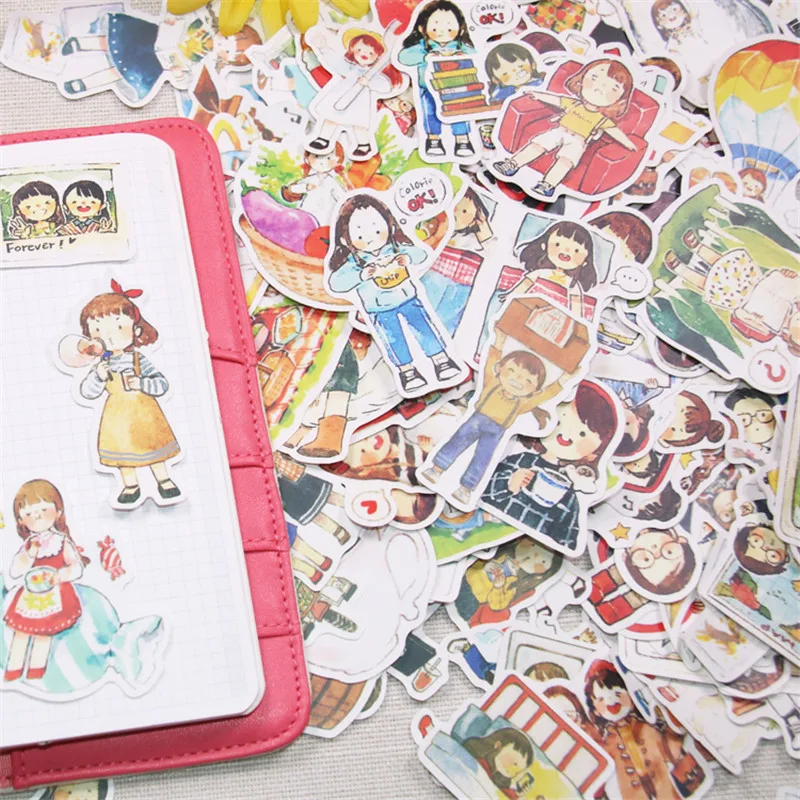 

171pcs/lot Stickers kawaii scrapbooking cartoon sticker Lovely Girls pegatinas for Laptop notebook kids toys girls DIY diary