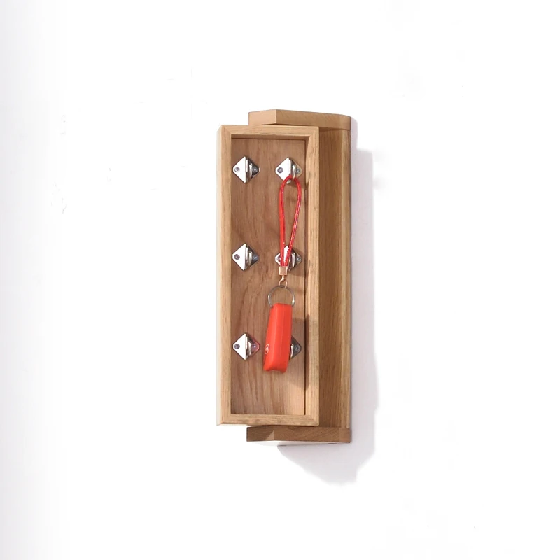 Белая дубовая вращающаяся коробка для ключей из цельного дерева туалетное зеркало Входная коробка для ключей настенная вешалка для хранения деревянная настенная вешалка