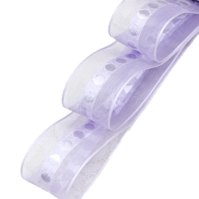 1'' (25mm) printed lavender ribbons colored pretty dots gift wrap