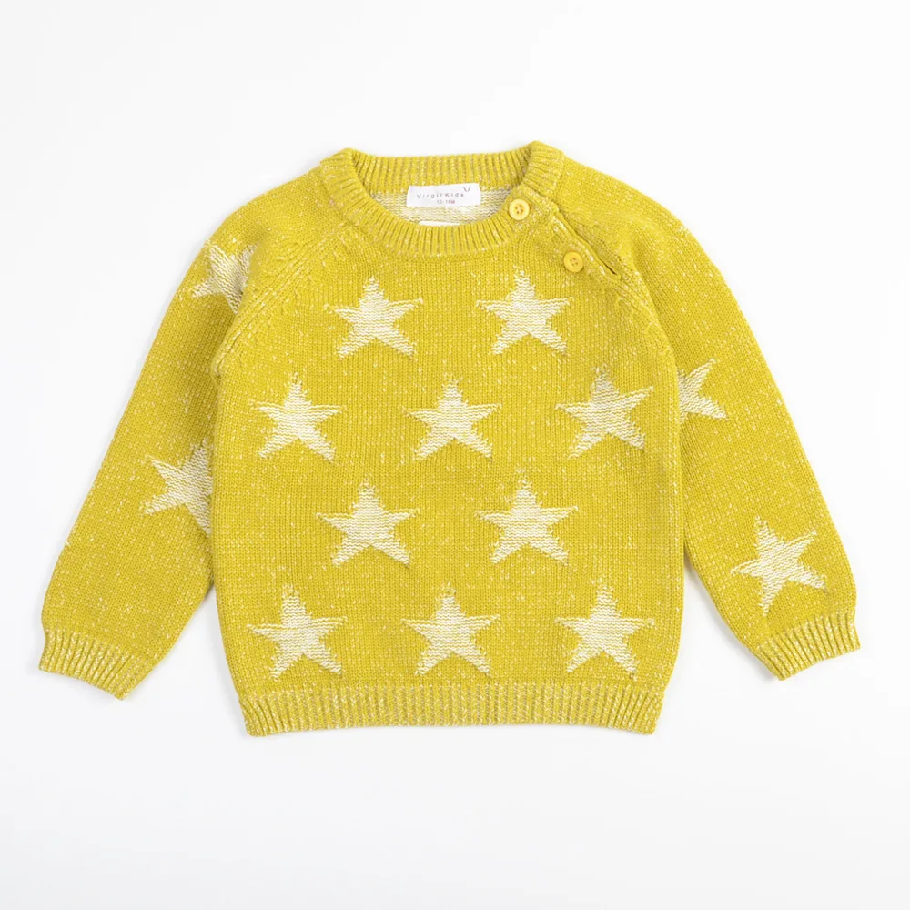 Новинка, осенне-зимний свитер унисекс, вязаный свитер для девочек и мальчиков, милый свитер со звездой, вязаный пуловер, BC719