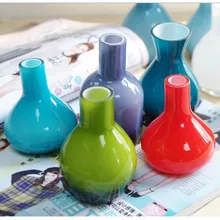 Милая Мини-цветная ваза, ручная выдувная стеклянная ваза для цветов, украшение для свадебной вечеринки, 4 шт./партия, SH856