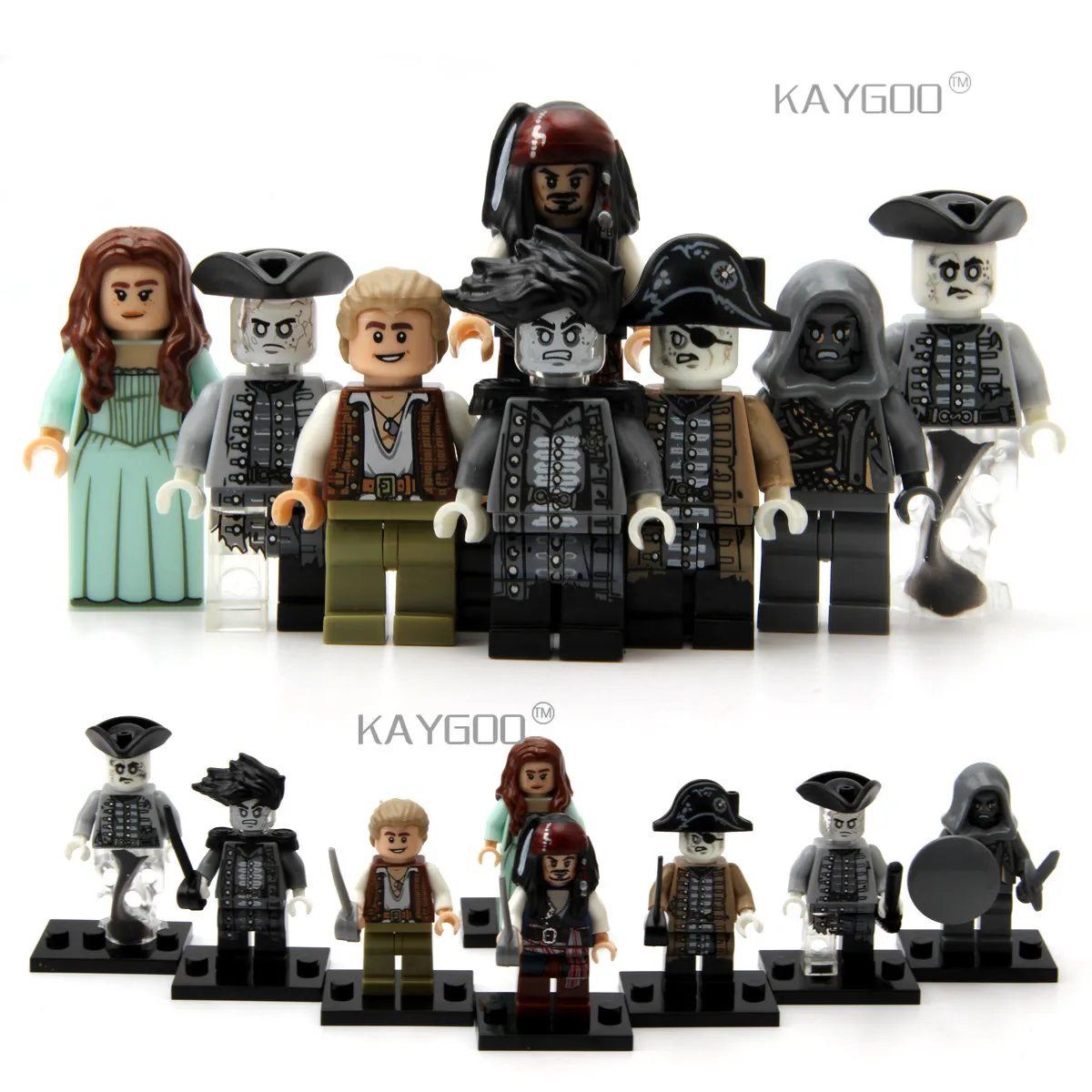 

Pirates of the Caribbean Jack Sparrow Ghost Zombie Captain Hector Barbossa Single legoings Building Blocks Children Gift Toys