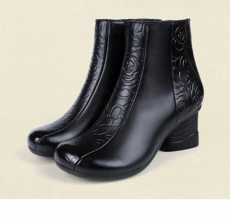 GKTINOO/Новые ботильоны в этническом стиле обувь из натуральной кожи осенне-зимняя женская обувь женские ботинки ручной работы в стиле ретро