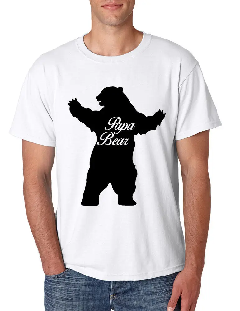Для мужчин футболка Papa Bear Семья рубашка для папы Xmas милый подарок | Мужская одежда