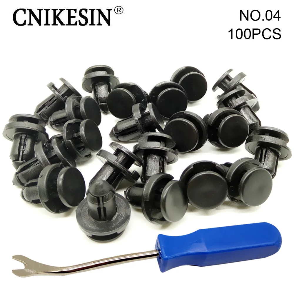 CNIKESIN 100PCS 8mm Push Type Plastic Rivets Fastener Clamp Auto Bumper 