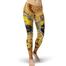 Новинка, женские леггинсы Gryffindor Hufflepuff, леггинсы с мультяшным принтом, женские леггинсы для фитнеса