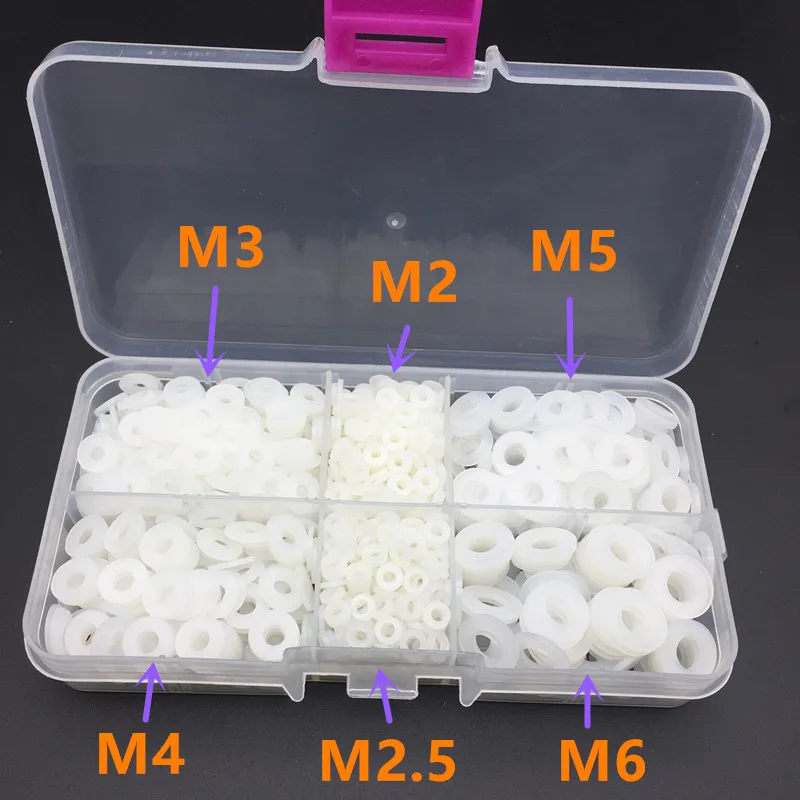 1520 шт. DIN125 M2 M2.5 M3 M4 M5 M6 белый Пластик нейлоновая шайба покрытием плоский разделитель уплотнительная прокладка уплотнительное кольцо NL03