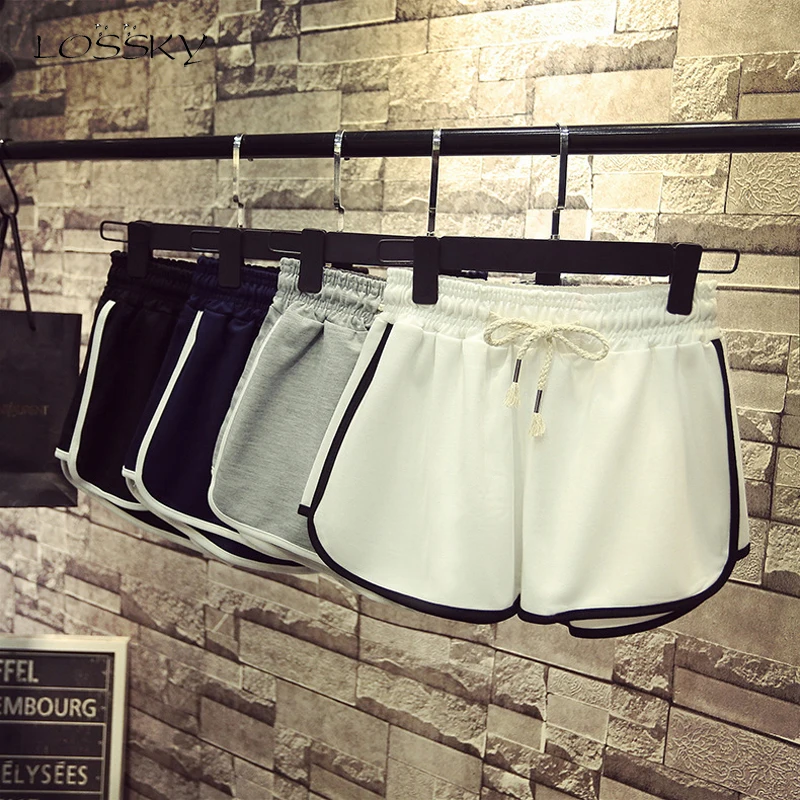 

LOSSKY Simple Women Casual Shorts Patchwork Body Fitness Workout Summer Shorts salidas de playa para mujer 2019