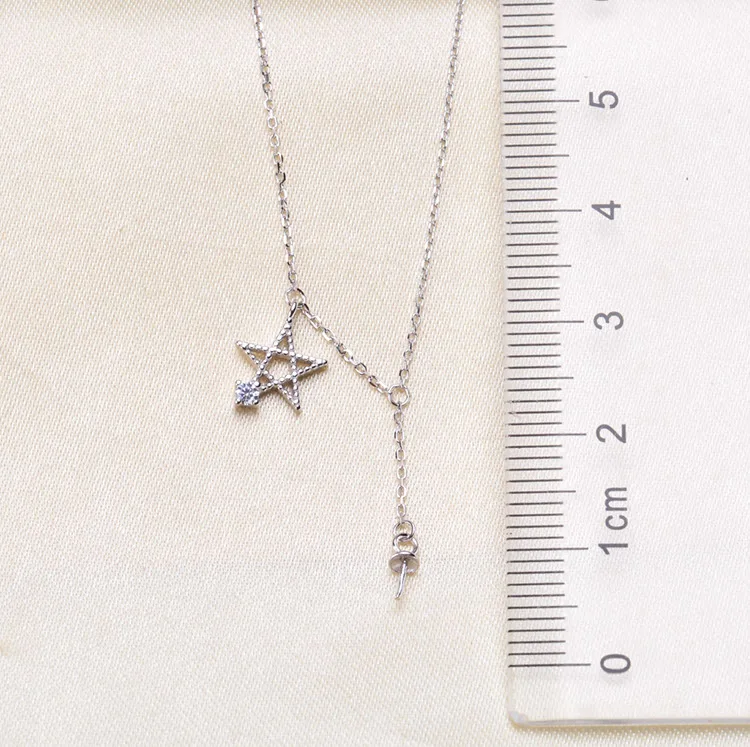 

Star Design Pearl Pendant Necklace Findings S925 Sterling Silver Pendant Chain Accessory 3Pieces/Lot