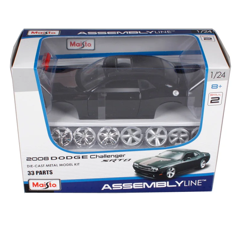 Maisto 1:24 2008 dodge challenger srt8 черный набор для сборки автомобиля модель литье под