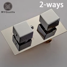 Хромированная Латунь 2-3 способа термостатический душевой смеситель клапан контроль температуры скрытый смеситель картриджи крана