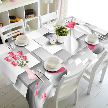 

square lace tablecloths Waterproof 3D rectangular picnic Tablecloth party round table cover customized size Cushion cover