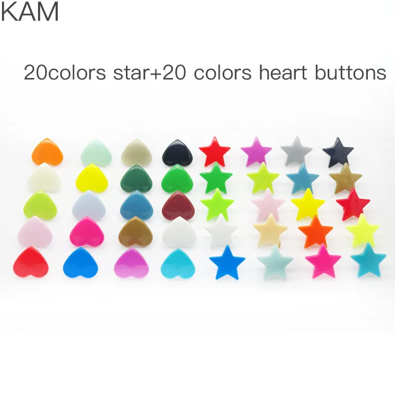 KAM SNAP BUTTONS HEART SHAPED c)