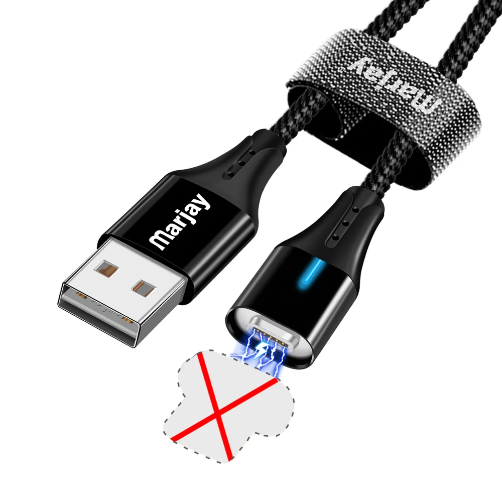 Only Black Cable Магнитный зарядный провод usb type-C кабель для Xiaomi Mi 9 samsung S10 3A Quick 3,0 зарядный кабель type-C кабель USB C магнитное зарядное устройство - Цвет: Only Black Cable