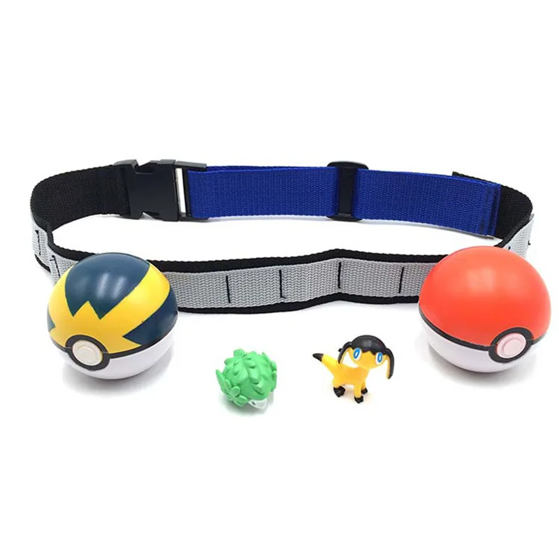 Toy Balls Pokemon Dog Cat Ball And Belt Interactive Toys Set Play Game With Pet Pokeball Accessories Products Dogs Cats Playing