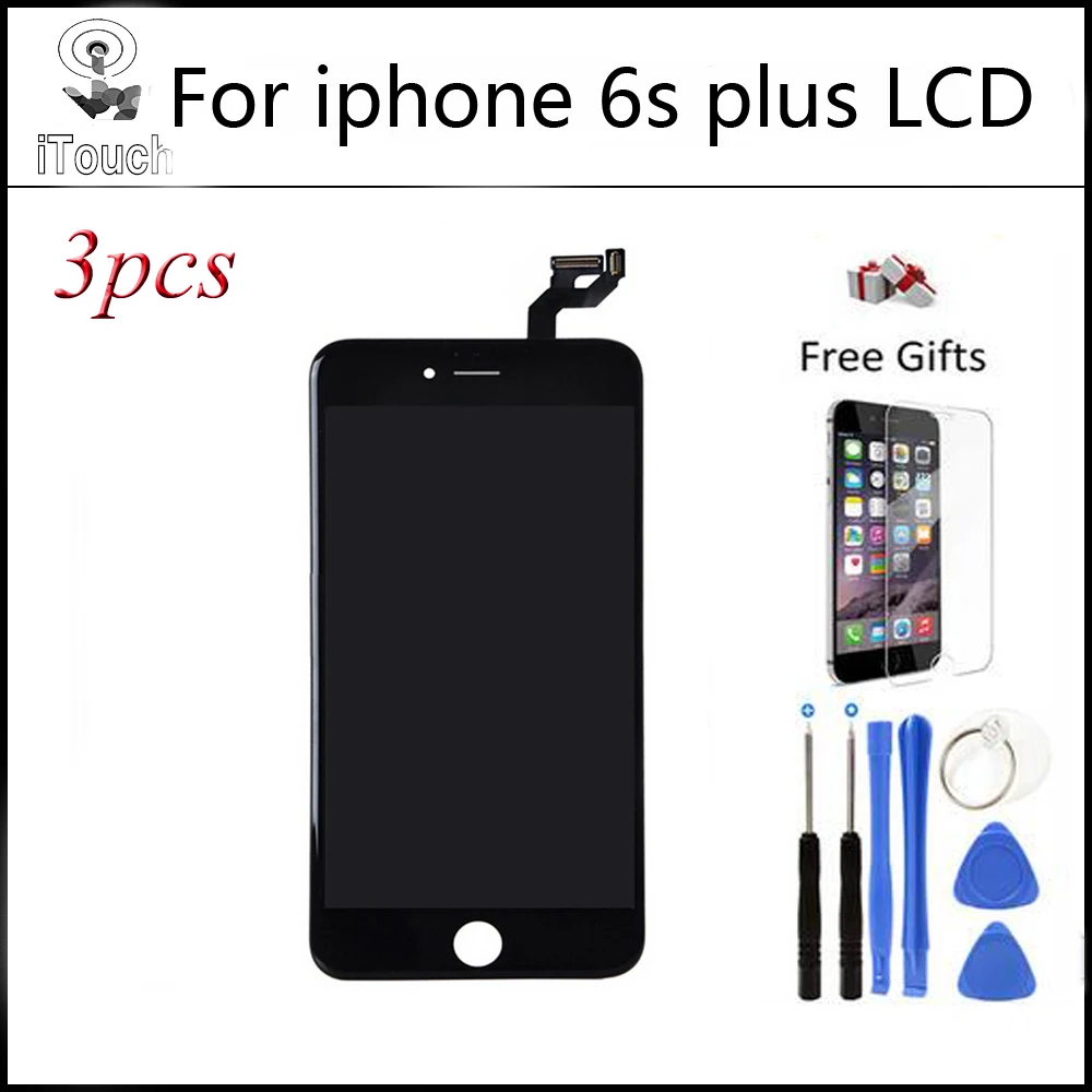 

3pcs AAA Quality No Dead Pixel spot For pantalla ecran iPhone 6s plus LCD Display Screen with touch Digitizer Assembly free ship