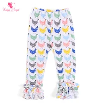 Пасхальный цыпленок, одежда для маленьких девочек, украшение с рюшами, штаны, эксклюзивная детская одежда, леггинсы для девочек, штаны с оборками, детские легинсы с сердечками