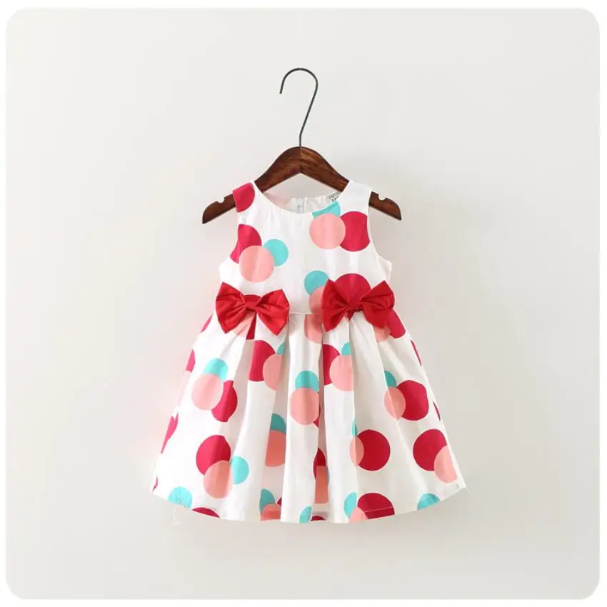 

Cute cotton polka dots dresses girl 2018 summer baby girls sleeveless india style bohemia beach dress kids casual dresses