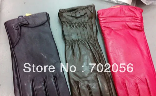 Женская кожаная перчатки кожаные перчатки подарок-аксессуар смешанный 12 пар/лот#3172