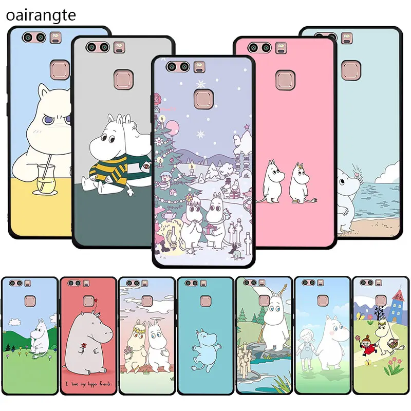 

Hippo Cute animal cartoon Soft TPU phone cover case for Huawei P8 P9 P10 P20 P30 Pro Lite Mini P Smart
