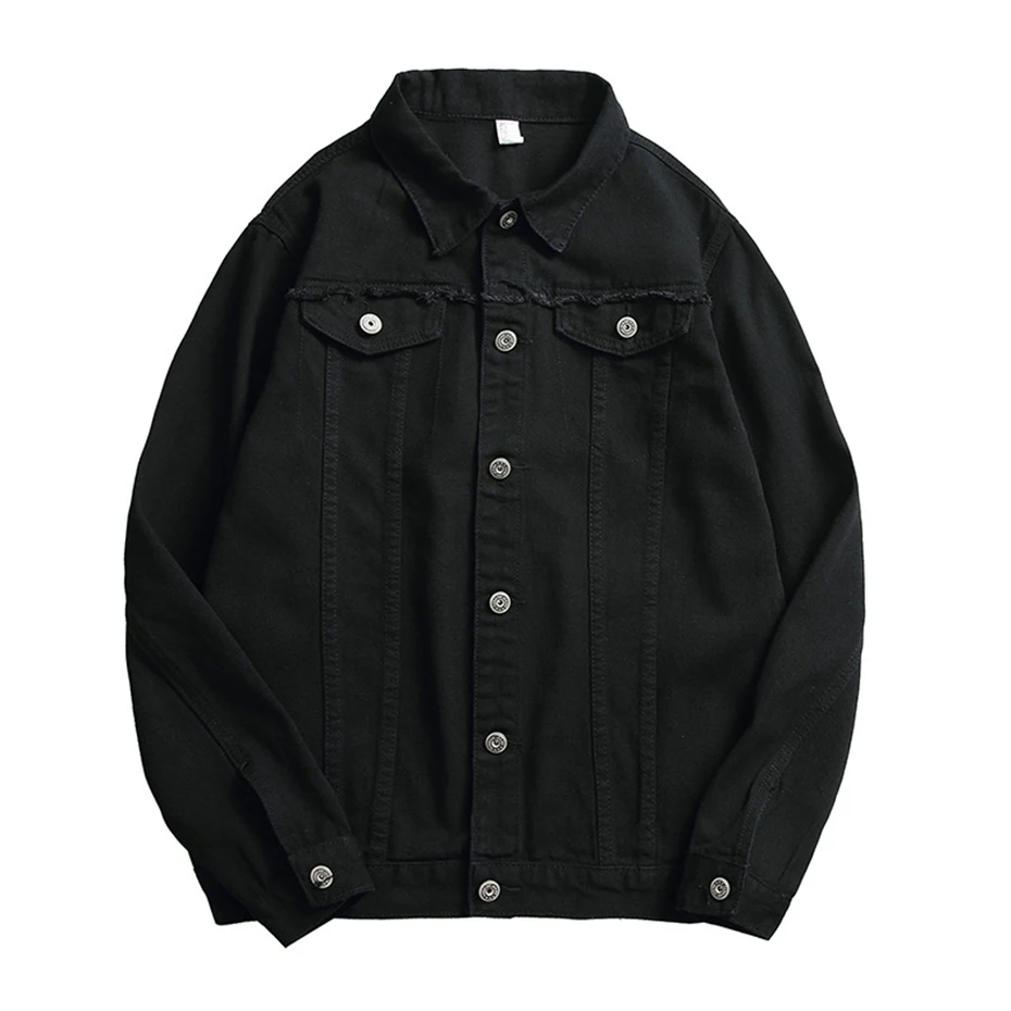ABOORUN Мужская мода Джинсовая куртка в стиле «хип-хоп» с принтом джинсовая куртка пальто на весну-осень для мужской x2116