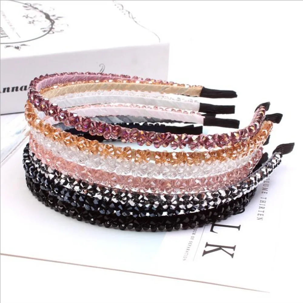 

Fashion Women Crystal Hairbands DIY Hair hoop For Adult Girls Shining Rhinestone Beaded Hair Band Hair Accessories Wholesale