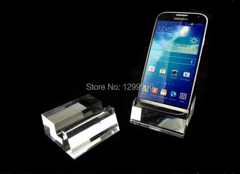 

Free shipping High-grade Clear Crystal acrylic mobile cell phone display rack holder big screen phone display stand rack 10pcs