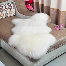 Белый настоящий австралийский коврик из овчины, Натуральная овечья кожа, одеяло, диванная подушка, стул, ковры, коврик, декоративное одеяло s
