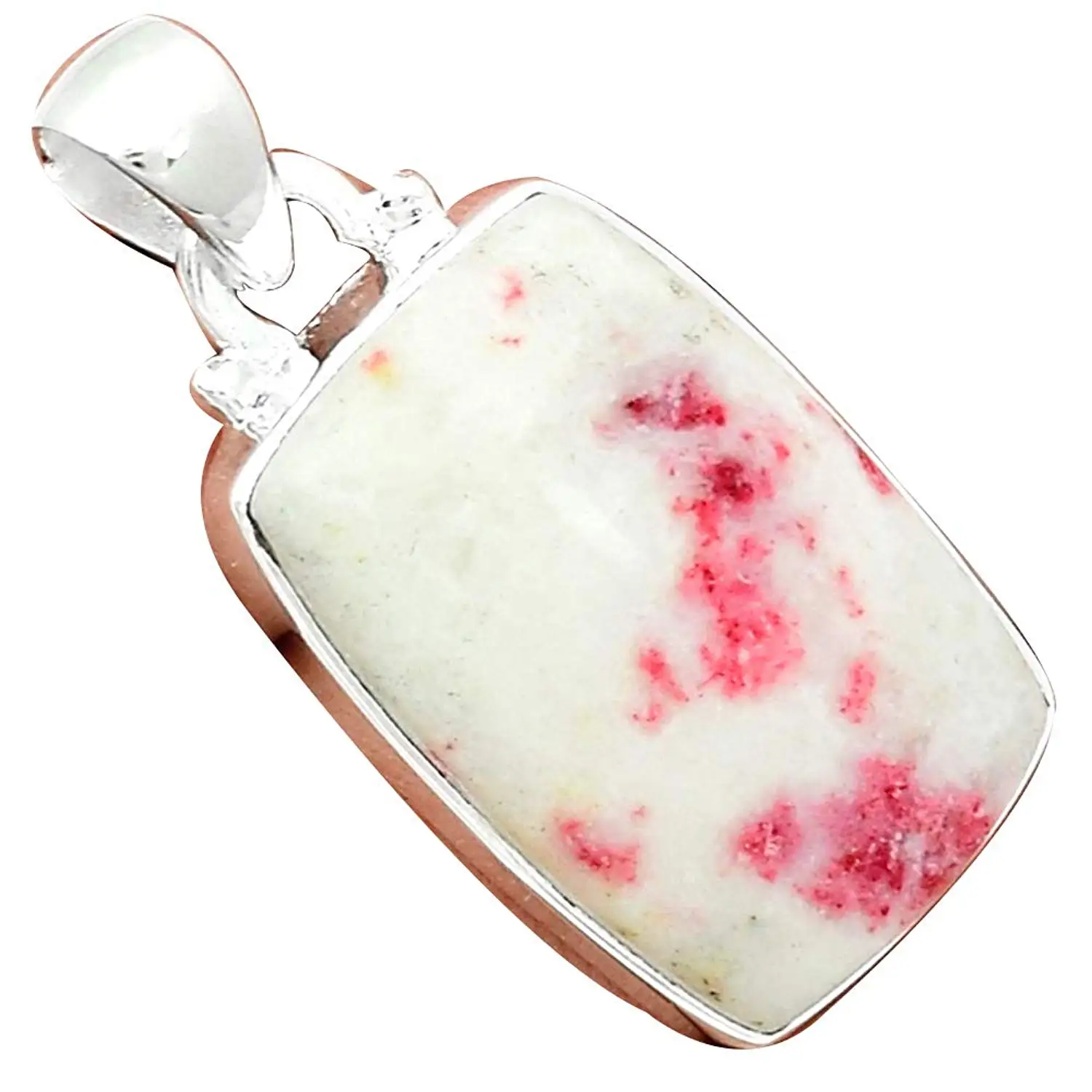 

Nature Cinnabar Pendant 925 Sterling Silver Jewelry, 34 mm, MHBAP5122