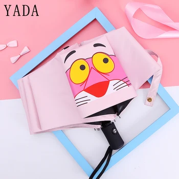 

YADA Automatic Cartoon Pink Panther Pattern Folding Umbrella Anti-UV Rainproof Sun Rain Protection Parasol Animal Umbrella YD068