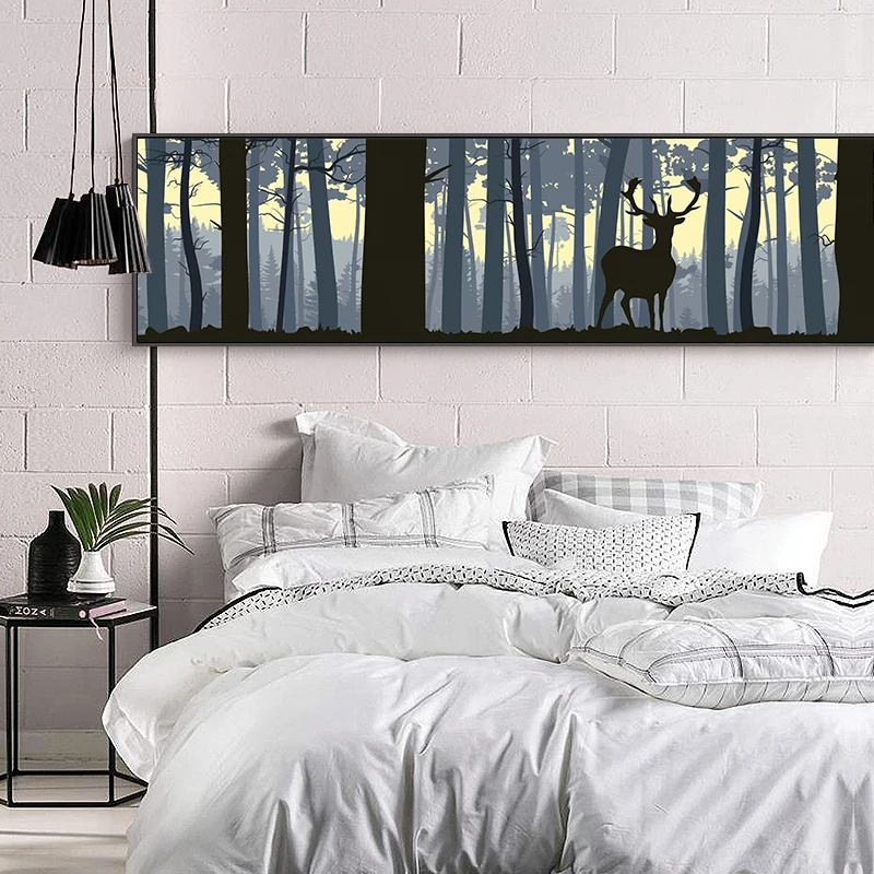 

Deer Canvas Painting Forest Landscape Art Print Poster Nursery Picture Wall Kids Decoration Baby Room Cartoon Animation Quote