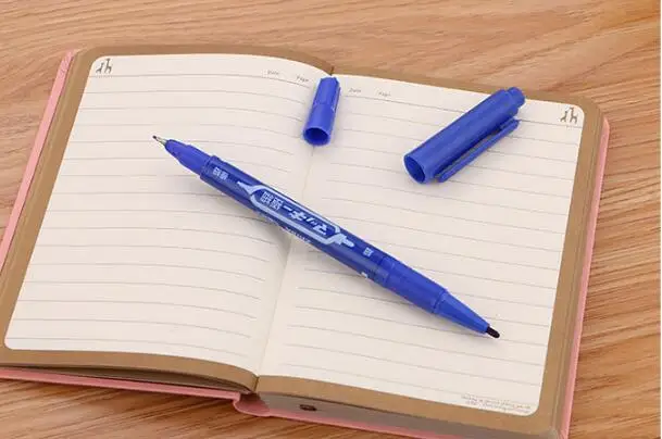 3 pcs Marker Pen Large Capacity Black Red Blue Plastic Oily Waterproof/_Office