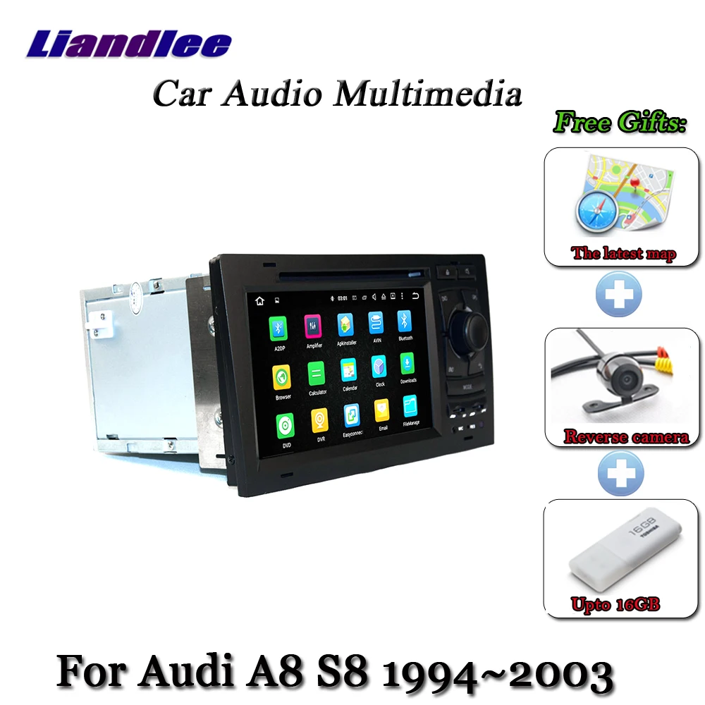Liandlee coche sistema Android para Audi A8 S8 D2 4D 1994 ~ 2003 Radio DVD TV Carplay Cámara GPS Navi navegación BT pantalla Multimedia