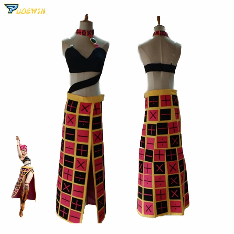 JoJo/'s Bizarre Adventure 5 Trish Una Uniform Anime Cosplay Costume Halloween