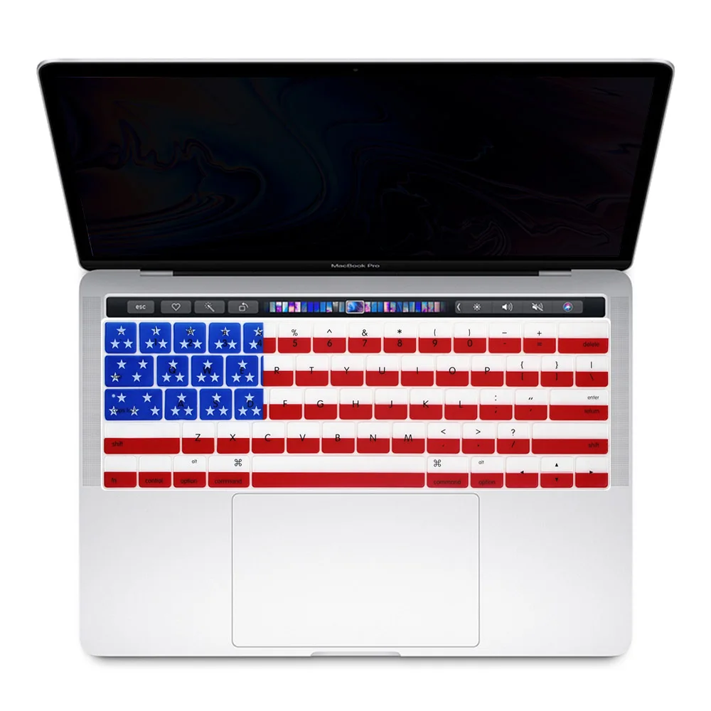 Новая версия США силиконовая клавиатура чехол для Macbook Pro 13 15 с сенсорной панелью A1706 A1707 A1989 A1990 выпуска