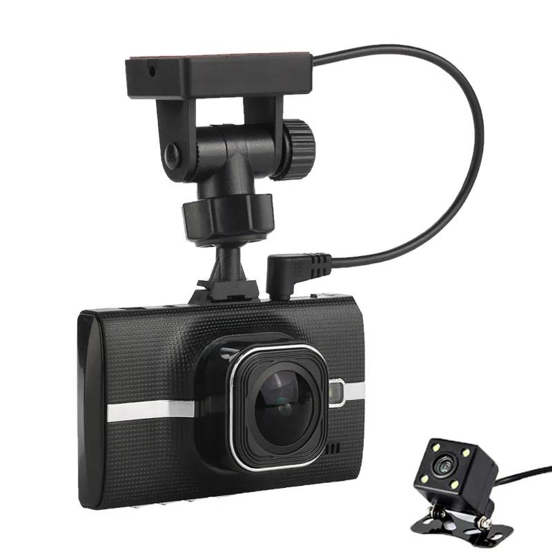 Dealcoo 3 дюймов Dash Cam ADAS Автомобильный dvr Full HD 1296 P линза для двойной камеры передний