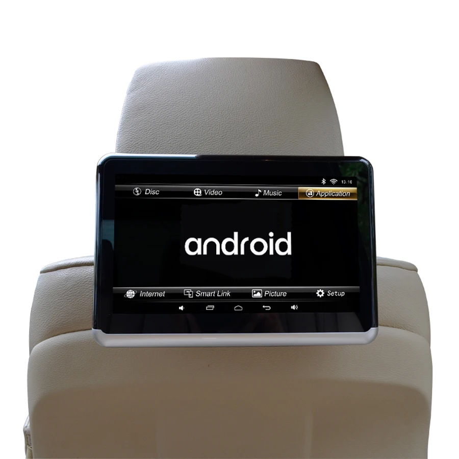 Elanmey 10,1 дюймов android 6,0 Автомобильный мультимедийный экран подголовник монитор портативный дизайн автомобиля многофункциональный видеоплеер с DVD