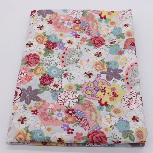 Цветочный принт хлопчатобумажная ткань домашняя швейная ткань Лоскутная хлопковая ткань дом текстиль тканые Telas Tecido японская ткань - Цвет: Size 50cmX150cm