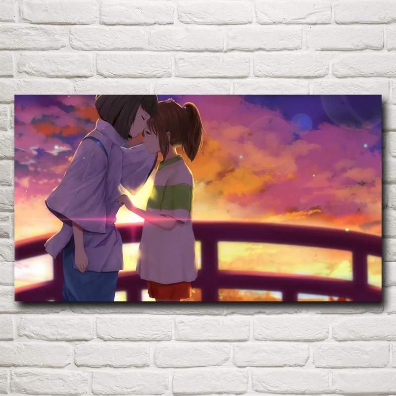 

FOOCAME Hayao Miyazaki Spirited Away Anime Movie Art Silk Posters and Prints Painting Home Decor Wall Pictures For Living Room