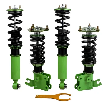 

Coilover Suspension Shock Strut for Nissan S13 Adj. Camber Height Spring GREEN